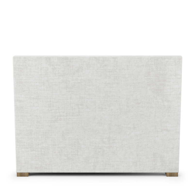 Sloan Upholstered Bed, King, Crushed Velvet Alabaster, Weathered