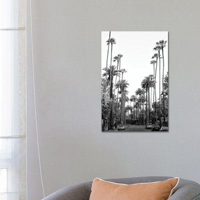 «Black California Series - Los Angeles Palm Trees» par Philippe Hugonnard - reproduction de photo sur toile tendue