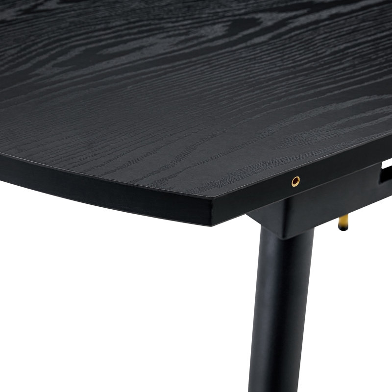 Tables de salle à manger extensibles (table seulement, sans chaises, avec plateau et pieds), table de cuisine moderne en bois aggloméré noir