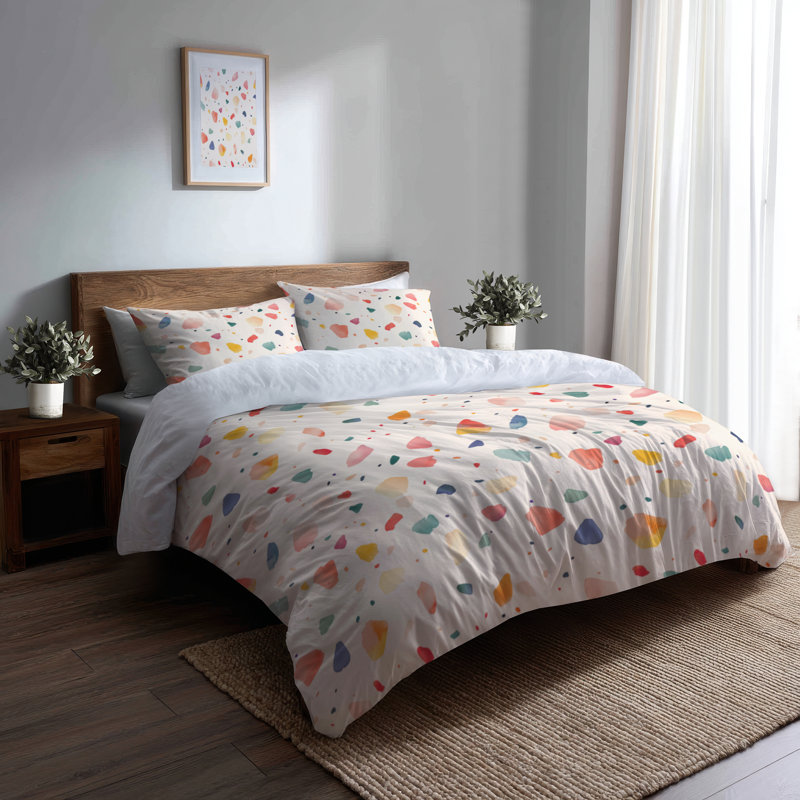 Ensemble d'édredon 6 pièces Kids Confetti - Confetti ludique avec taies décoratives et coussins décoratifs