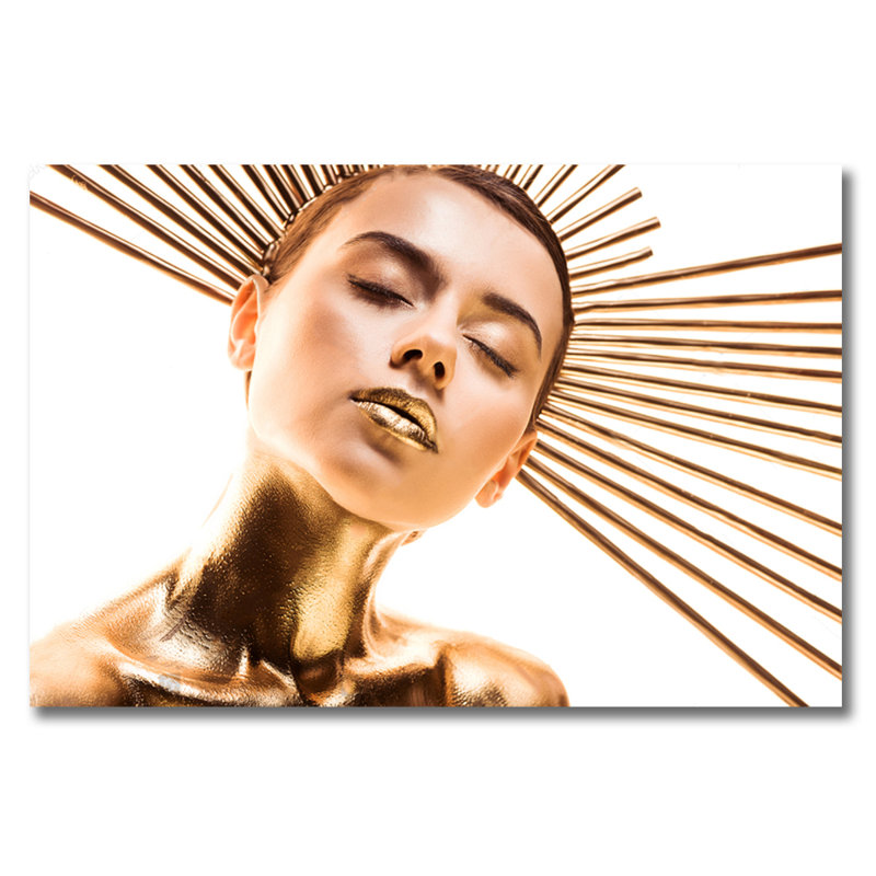 Golden Girl par DecorumBY - photographie sans cadre, Aluminium, H 24 po x l 36 po x P 1 po