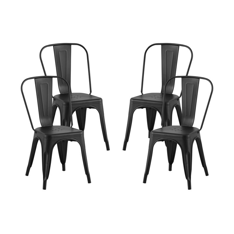 Chaise de salle à manger Kalya, Noir mat, 2