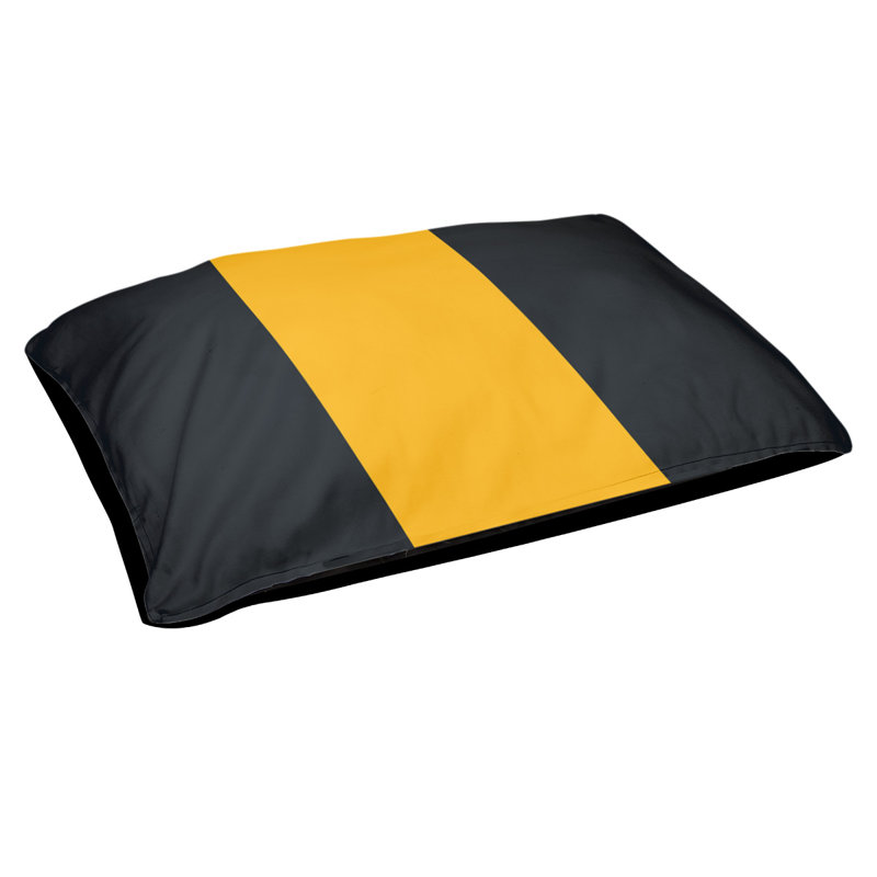 Coussin d'extérieur pour chien Florida Tribe, Small (28" W x 18" D x 6" H), Black/Gold