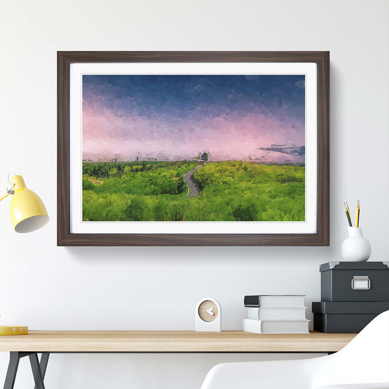 Driving Through Tenerife in Abstract - Picture Frame Graphic Art Print, Walnut Framed, 27cm H x 36cm W x 2cm D