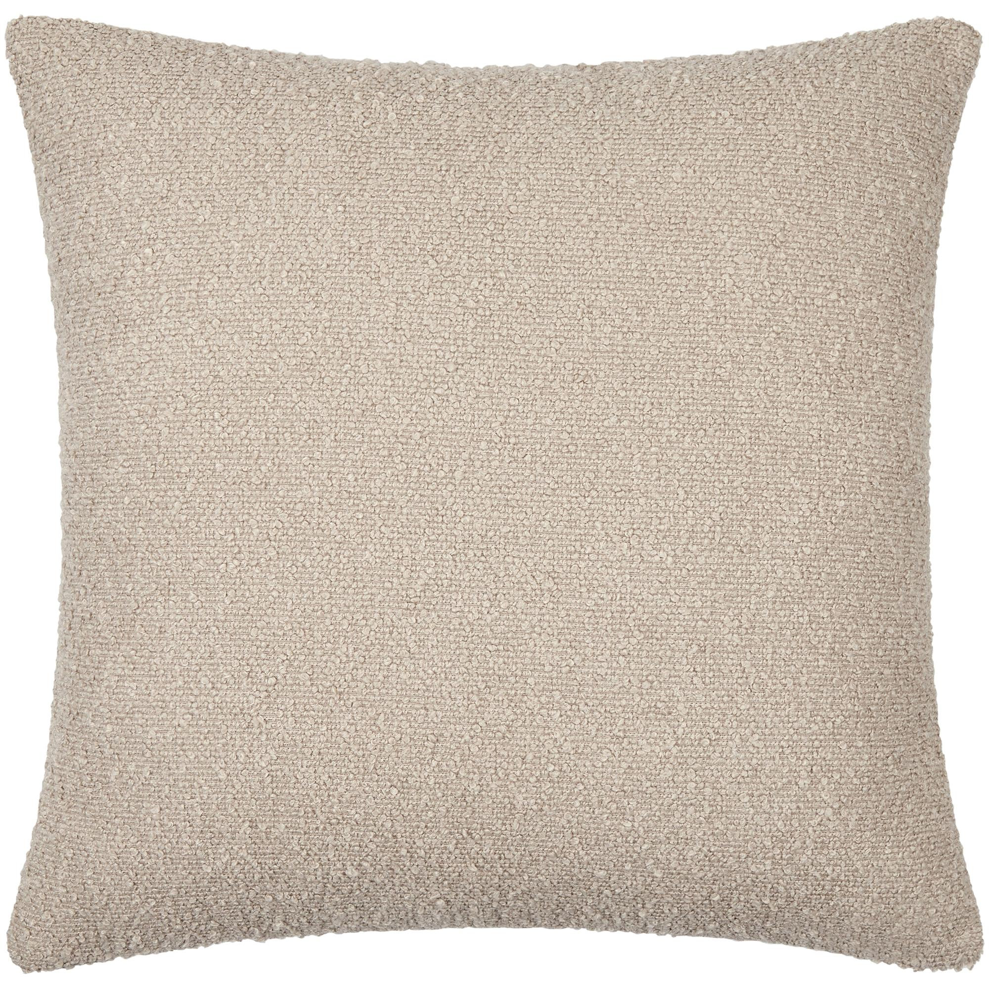 Amalfi Boucle Throw Pillow, Beige, 18" x 18", Polyester/Polyfill