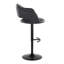 Tabouret de bar réglable pivotant en métal noir et similicuir noir Margarite par Lumisource-1316622399