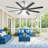 66'' Modern Ceiling Fan With 8Blades,Adjustable LED Light,Remote Control Reversible Motor-1963112954