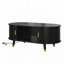 Oval Fluted Coffee Table with Charging Station-425729652