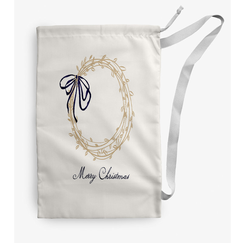 Fabric Laundry Bag with Handles, Small (29" H x 18" W), Ivory/Tan