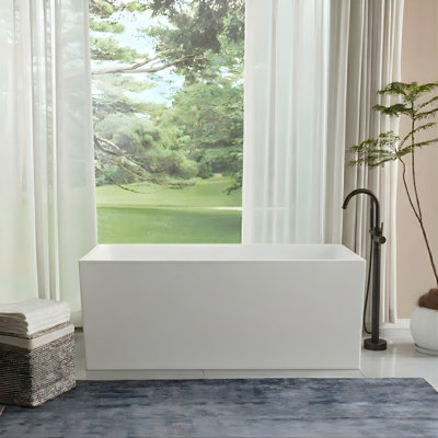 55" x 29" Freestanding Soaking Acrylic Bathtub