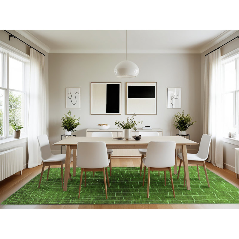 Tapis verts Mid-Century 1229, Rectangle 7 pi x 10 pi