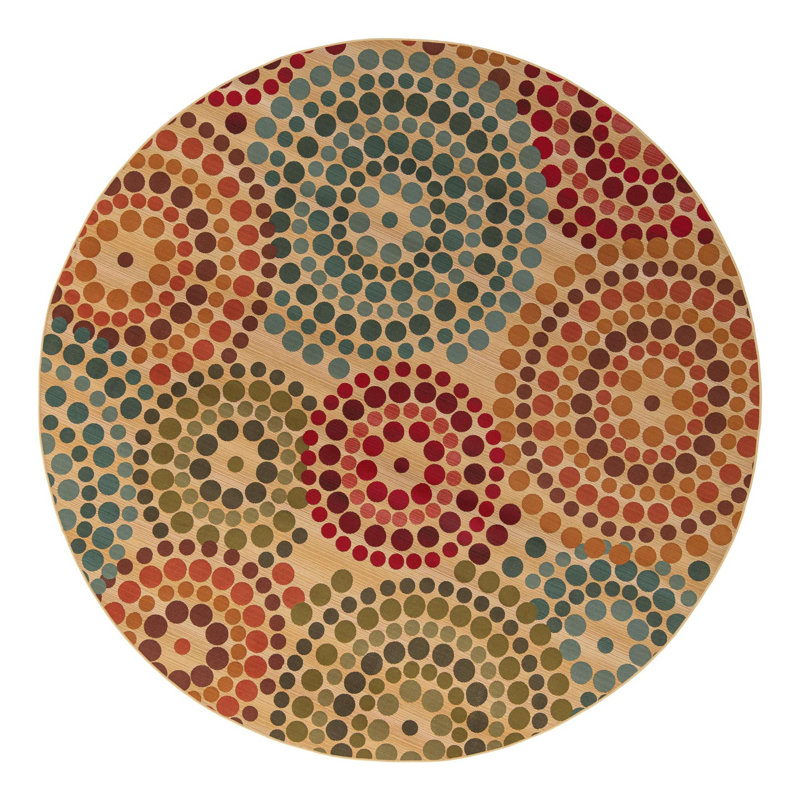 Deweese Washable Geometric Indoor / Outdoor Rug, Round 10'
