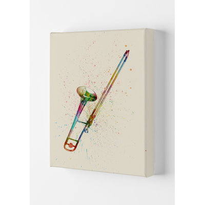 Trombone Watercolour Multicolour by Michael Tompsett - Print