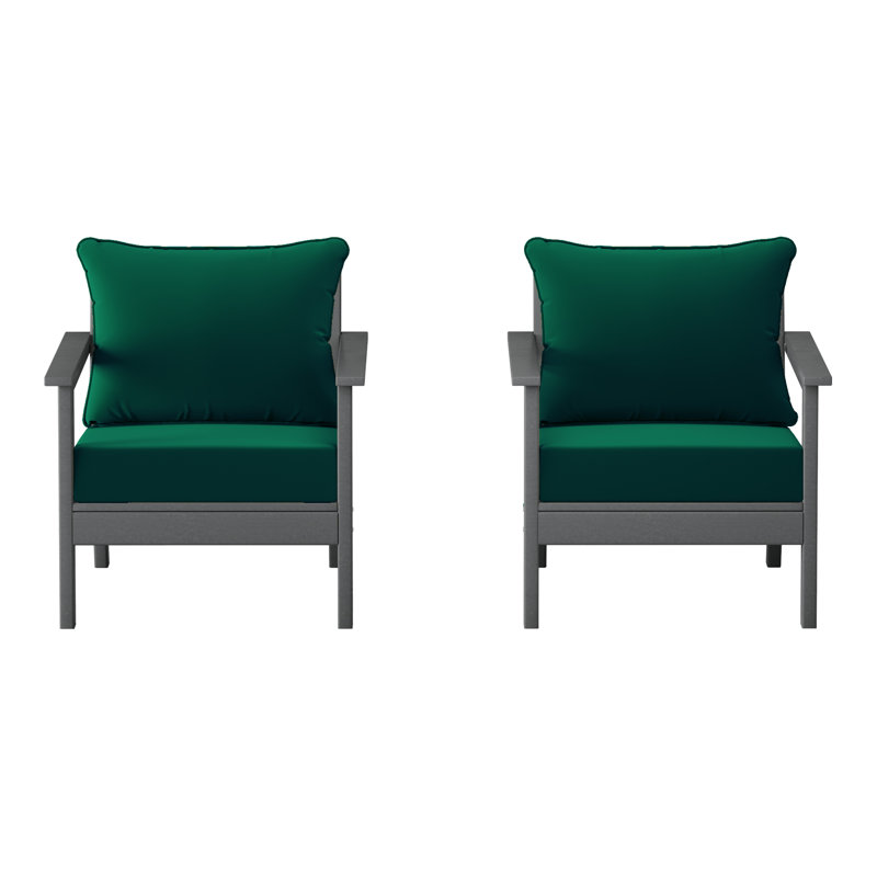 Chaise profonde avec coussins (ensemble de 2), Gris, Green