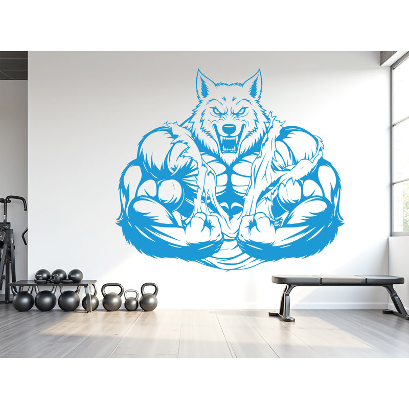 Adhésif décoratif loup, H 26 po x l 22 po, Noir mat