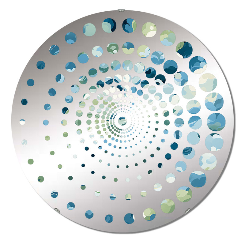 Miroir mural vert en forme de cercle céleste Aura, 31,4 po x 31,4 po