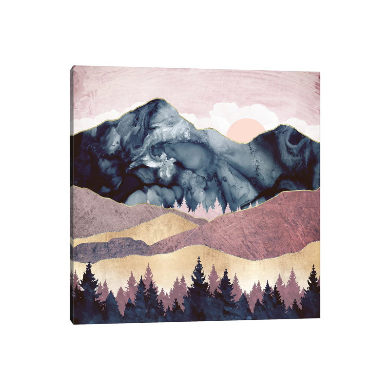 Mauve Vista - impression d'art graphique, Aucun mat, H 18 po x l 18 po x 1,5 po, Toile tendue