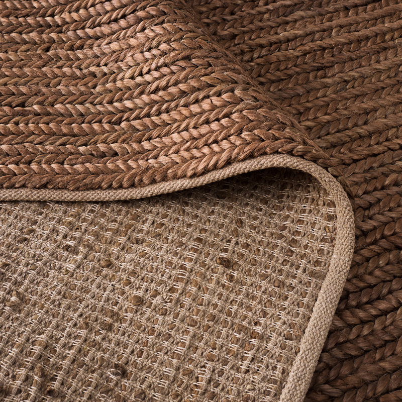 Ralph Lauren Ponderosa Jute, Cotton Solid Color Rug, Rectangle 4' x 6', Brown