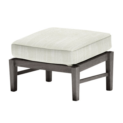 Croquet Outdoor Teak Ottoman with Cushion