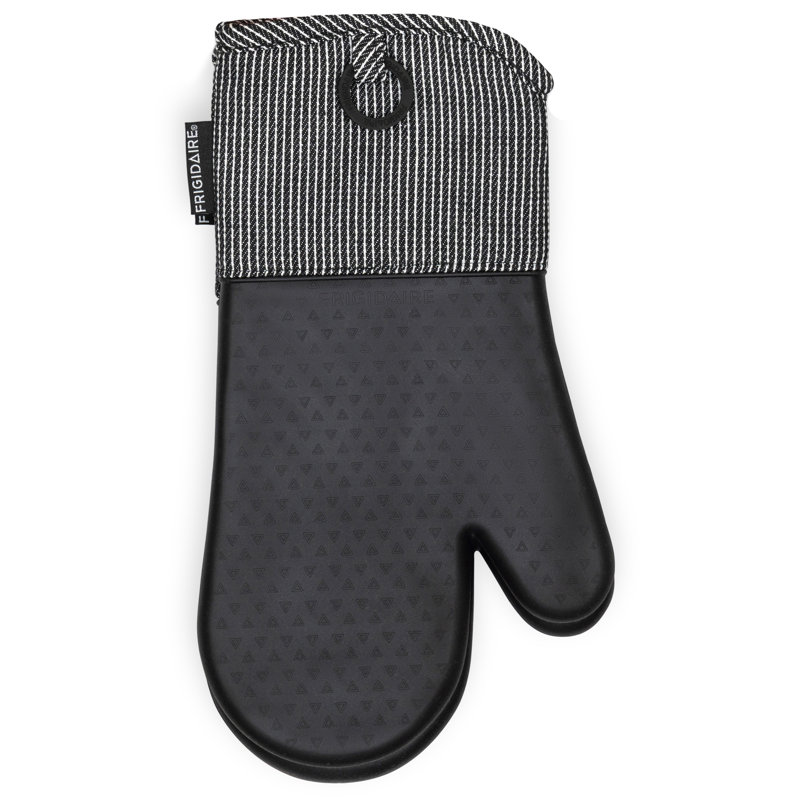 Heat Resistant Thick Soft Quilted Lining Kitchen Mini Oven Glove Mitts, Black