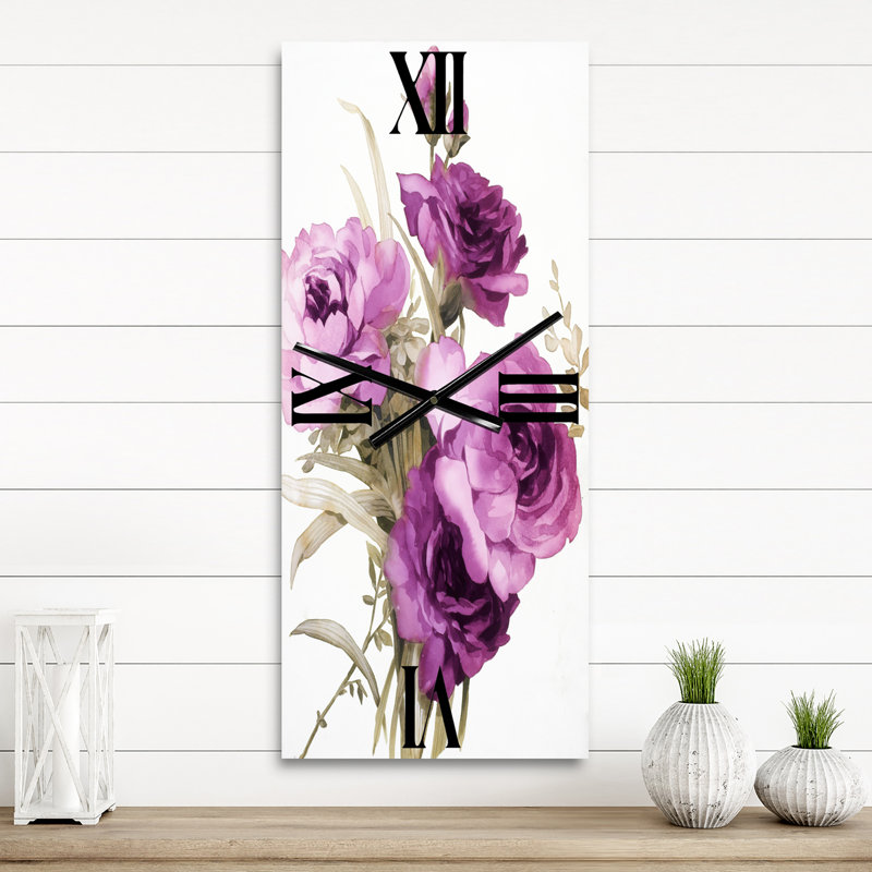 Roses foncées - horloge murale traditionnelle, Grand