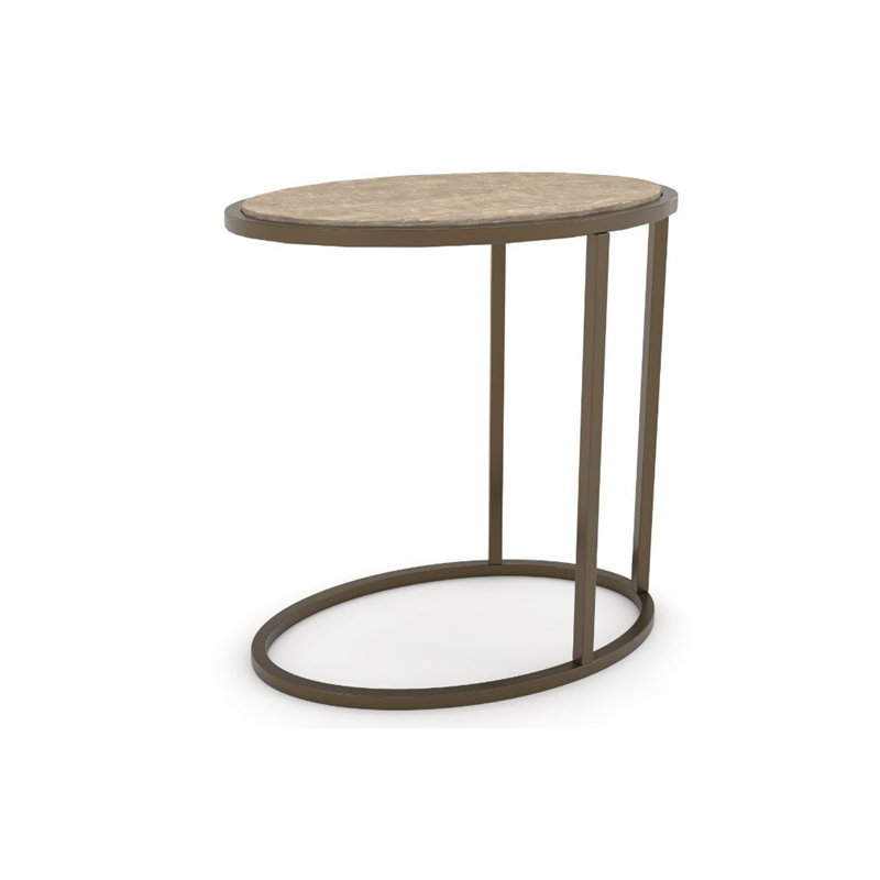 Table de chevet en métal / bois - Caramel