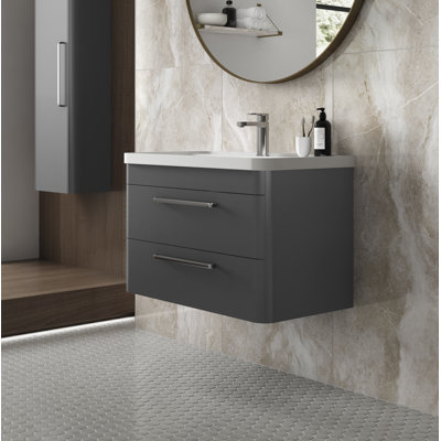 Solar 800mm Single Bathroom Vanity with Integrated Vitreous China Basin