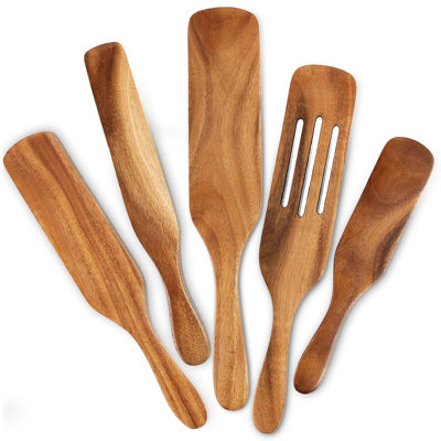 5 - Piece Wood Spatula Kitchen Cooking Utensils Wooden Cookware Spoons Set -  Gustave, 2-H728K