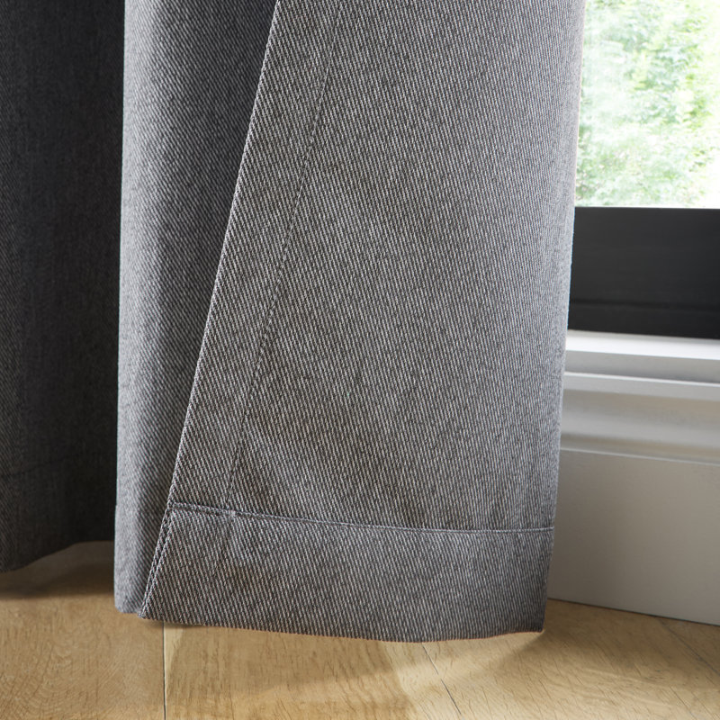 Plain Twill Blackout Curtain Panel Pair, 66" Width x 54" Drop (168 x 137cm)