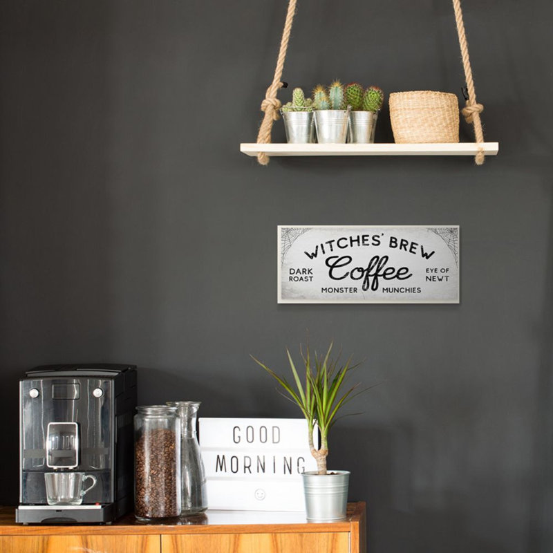 Reproduction d’Halloween charmante « Brew coffee » par Daphne Polselli-impression d’art graphique, Plaque murale