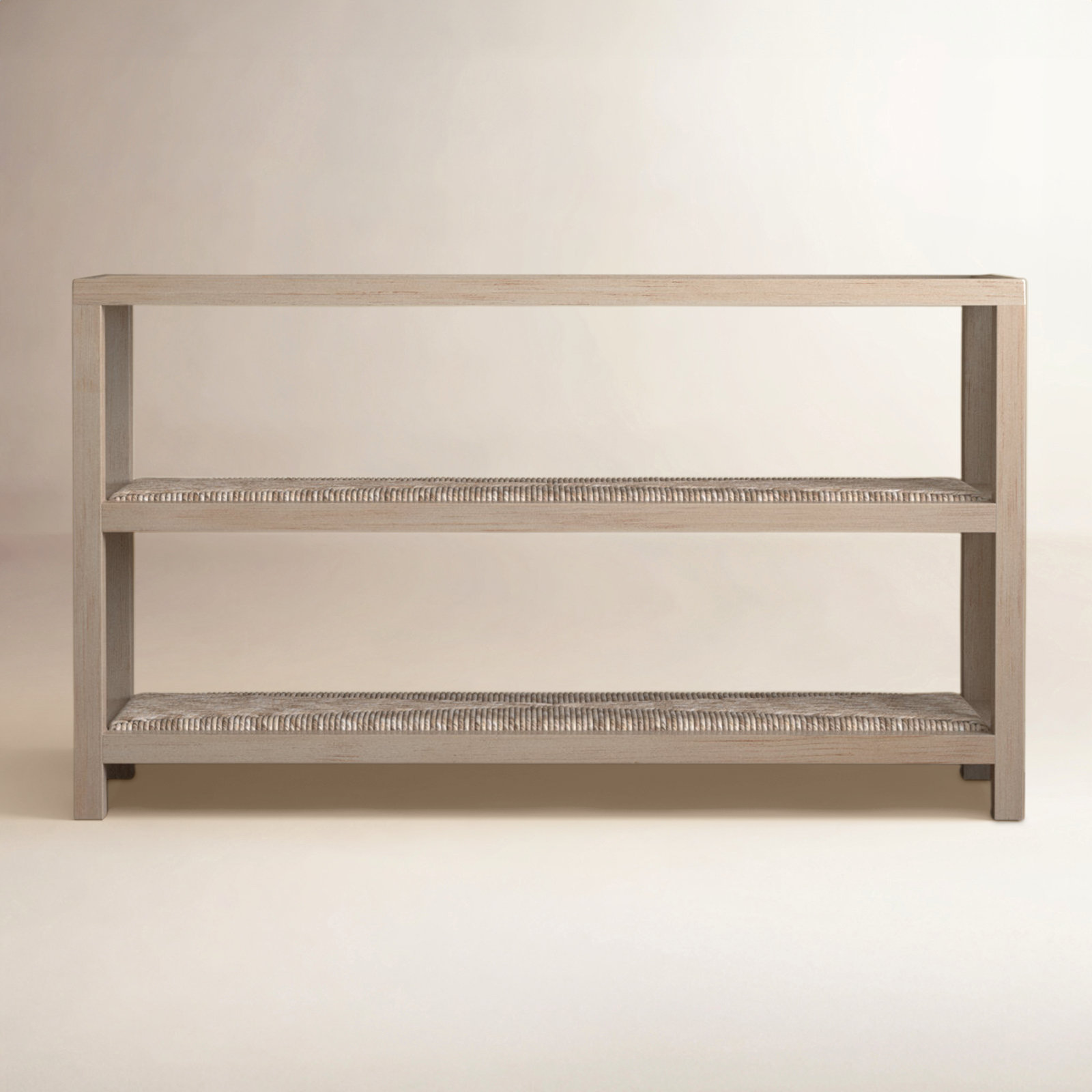 Leon 58'' Solid Wood Console Table, Antique Frost White