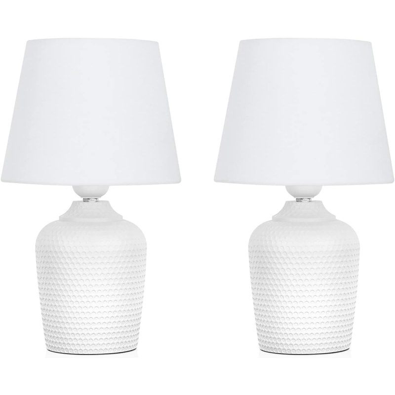 Asahd Table Lamp, White, White