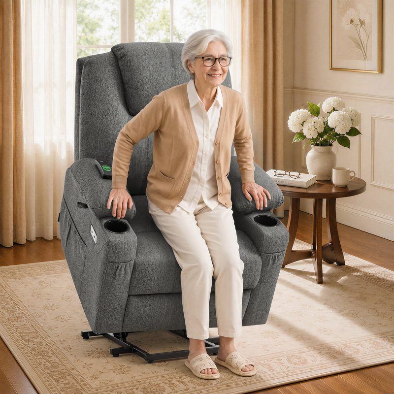Petit fauteuil inclinable électrique Antaysia, Gris foncé