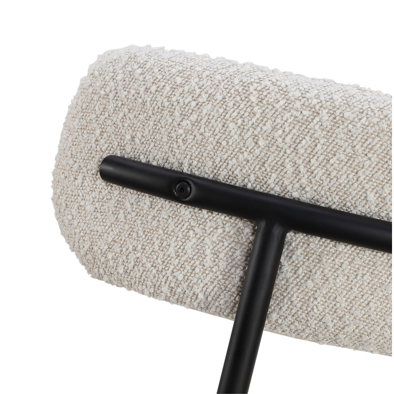 Chaise d'appoint rembourrée en métal Abyade