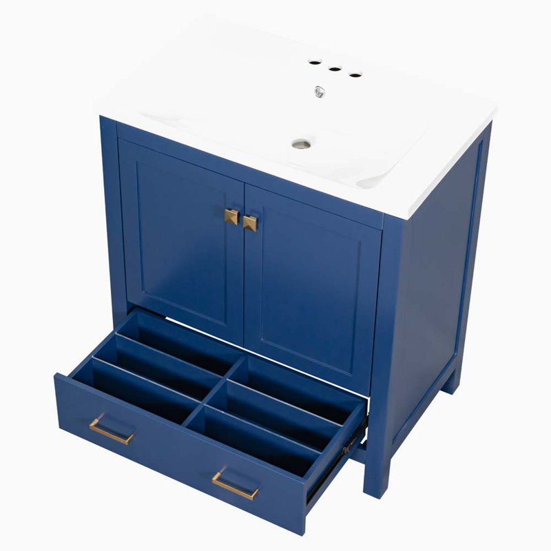 Ensemble de meuble-lavabo simple 30 po Artrell, Bleu