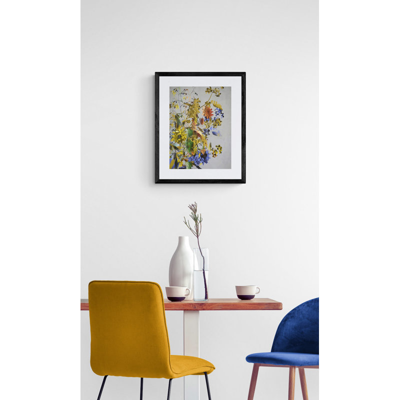 Classic Floral Print by Angel Estevez, Black Framed Paper, 21.2" H x 17.2" W