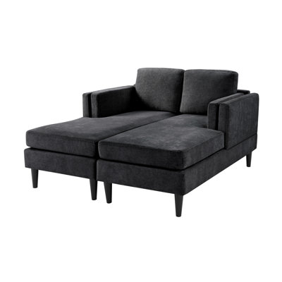 Méridienne moderne de 53,5 po avec accoudoirs double couche