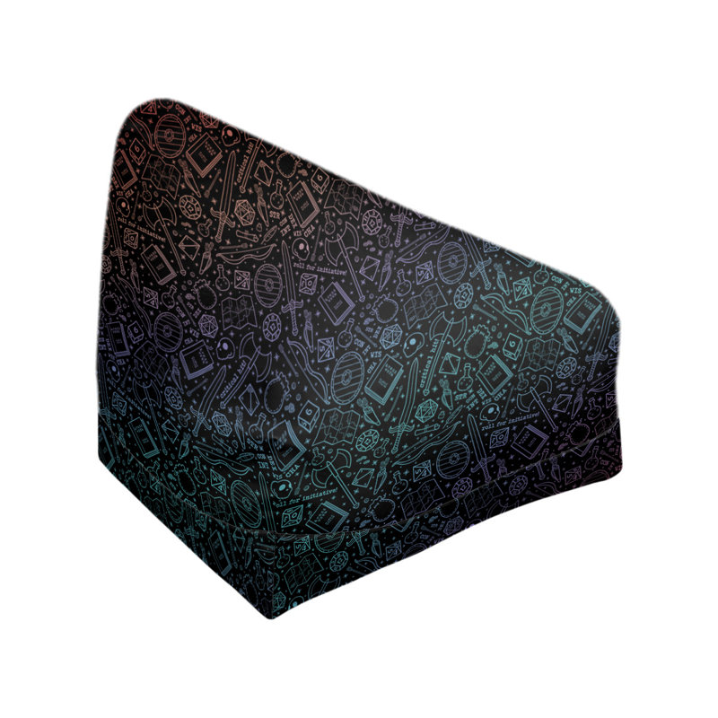 Sac de pois Leffel, H 27 po x L 30 po x P 25 po, Pouf fauteuil, Rouge / bleu / noir