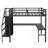 Twin XL High Loft Bed With L-Shaped Desk, USB Ports, LED Lighting, Wardrobe, And Adjustable Storage Shelves.
