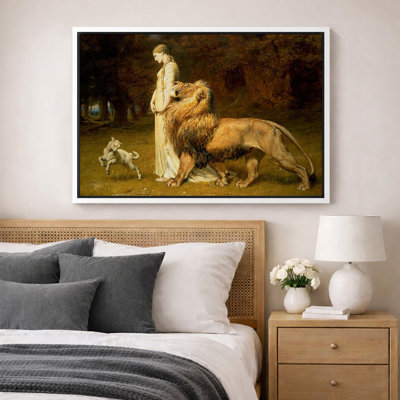 «Una and the Lion», art du salon, estampe numérique sur toile encadrée.