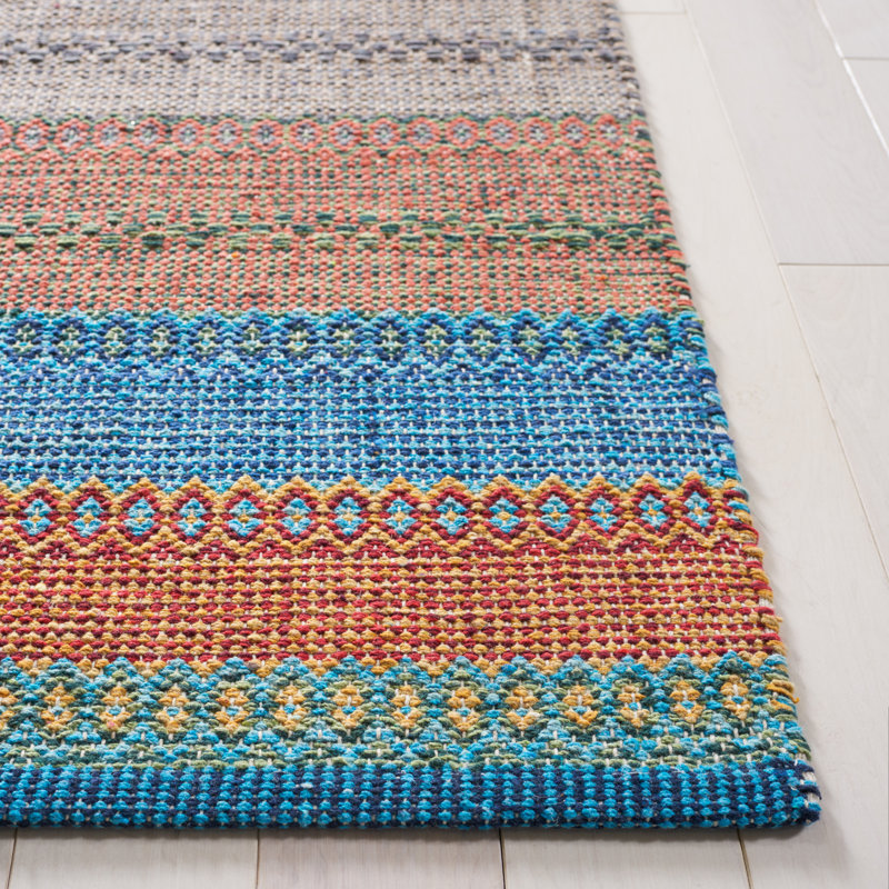 Montauk Flat Weave Cotton Striped Rug, Runner 2'3" x 9'
