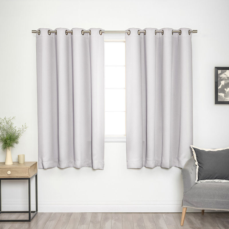 Adina Sevan Solid Thermal Grommet Curtain Panels, 52" W x 63" L, Vapour