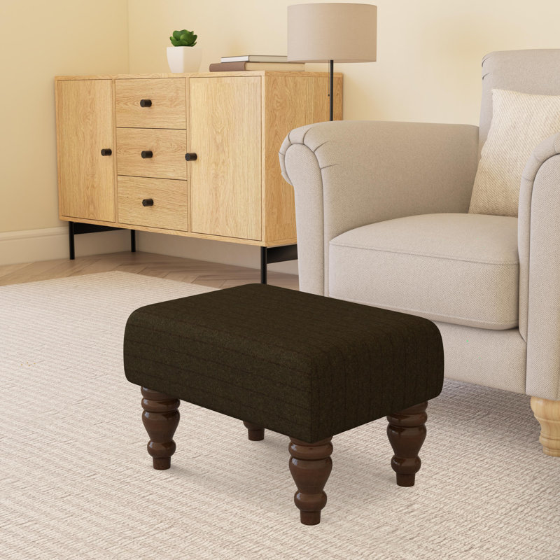 Autryville Wood Turned Leg - Pinstripe Wool, Cyprus Green, Mahogany