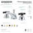 Kingston Brass Duchess Two-Handle 3-Hole Deck Mount Widespread Bathroom Faucet with Brass Pop-Up Drain-12624763