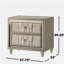 2-Drawer LED Nightstand with Dual USB, Ivory and Camel