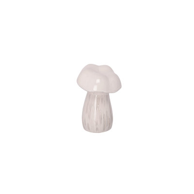 Ceramic Mushroom Figurine White..6.50"x6.50"x8.75"H