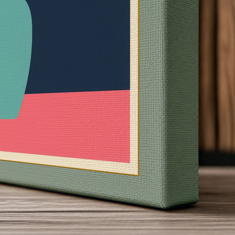 Blooms in Turquoise Modern - Wrapped Canvas, 18x12 - 45.7 x 30.5 cm, Sage Border