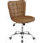 Modern Tufted Armless Leather Desk Chair-470577795