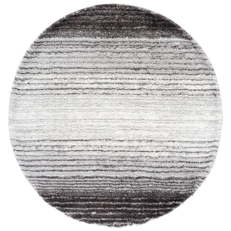 Tapis gris / gris foncé Omaury, Rond 7 pi