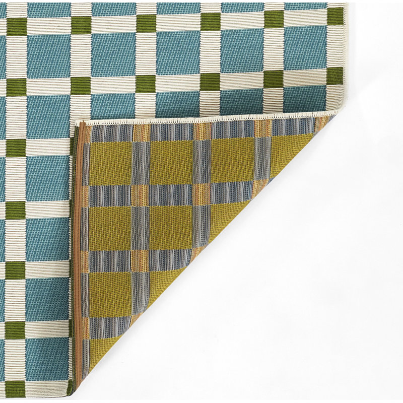 Tapis bleu intérieur / extérieur Icon, Rectangle 3 pi 7 po x 5 pi 7 po